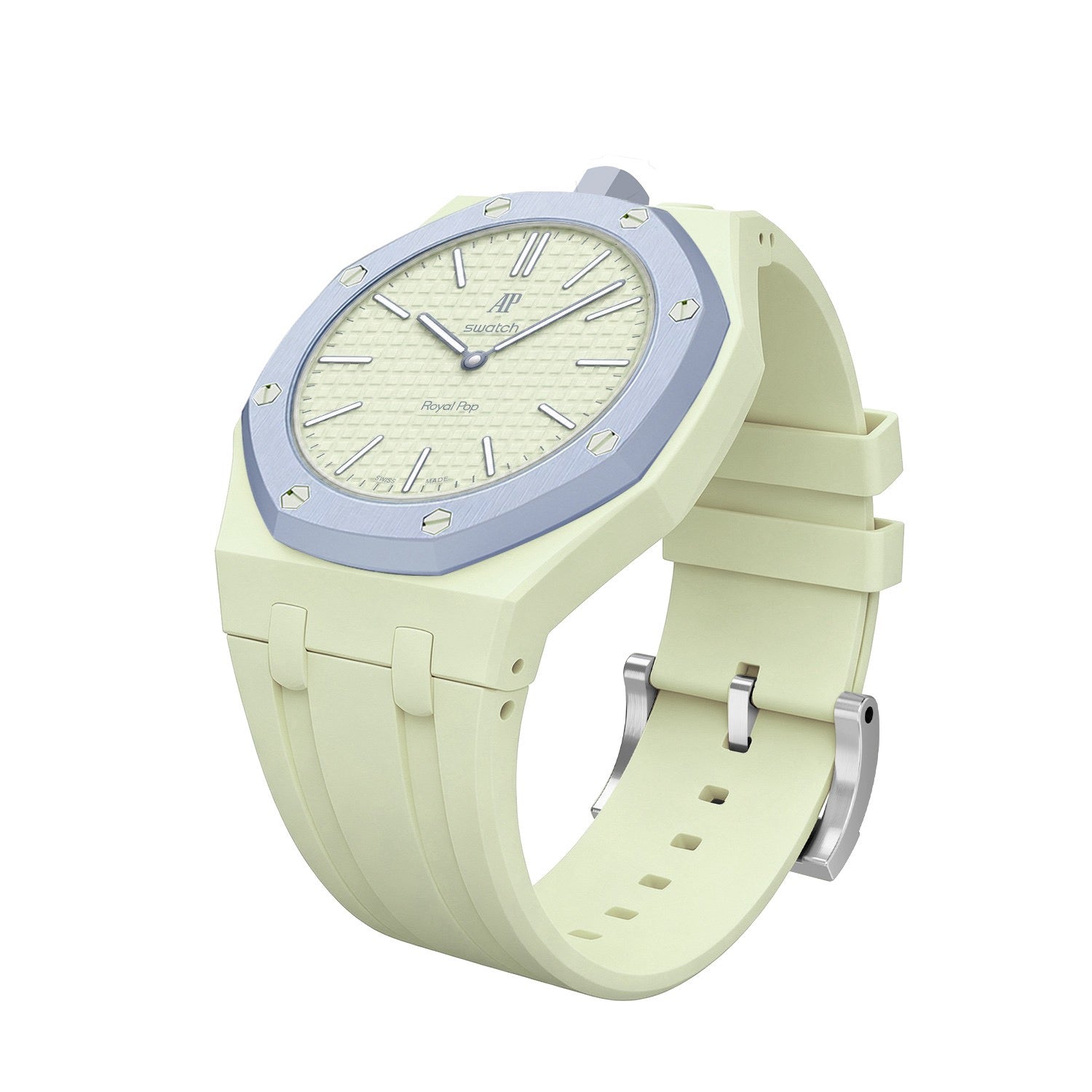 AP X Swatch Royal Pop Watch Yale Yellow Straps @ 12 o'clock
