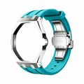 AP X Swatch Royal Pop Stainless Steel Case Sky Blue Silicone Straps @3 o'clock