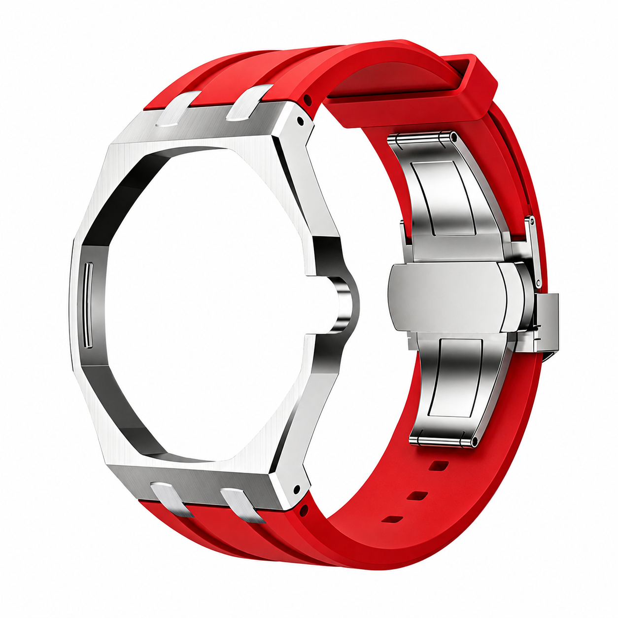 AP X Swatch Royal Pop Stainless Steel Case Red Silicone Straps @3 o'clock