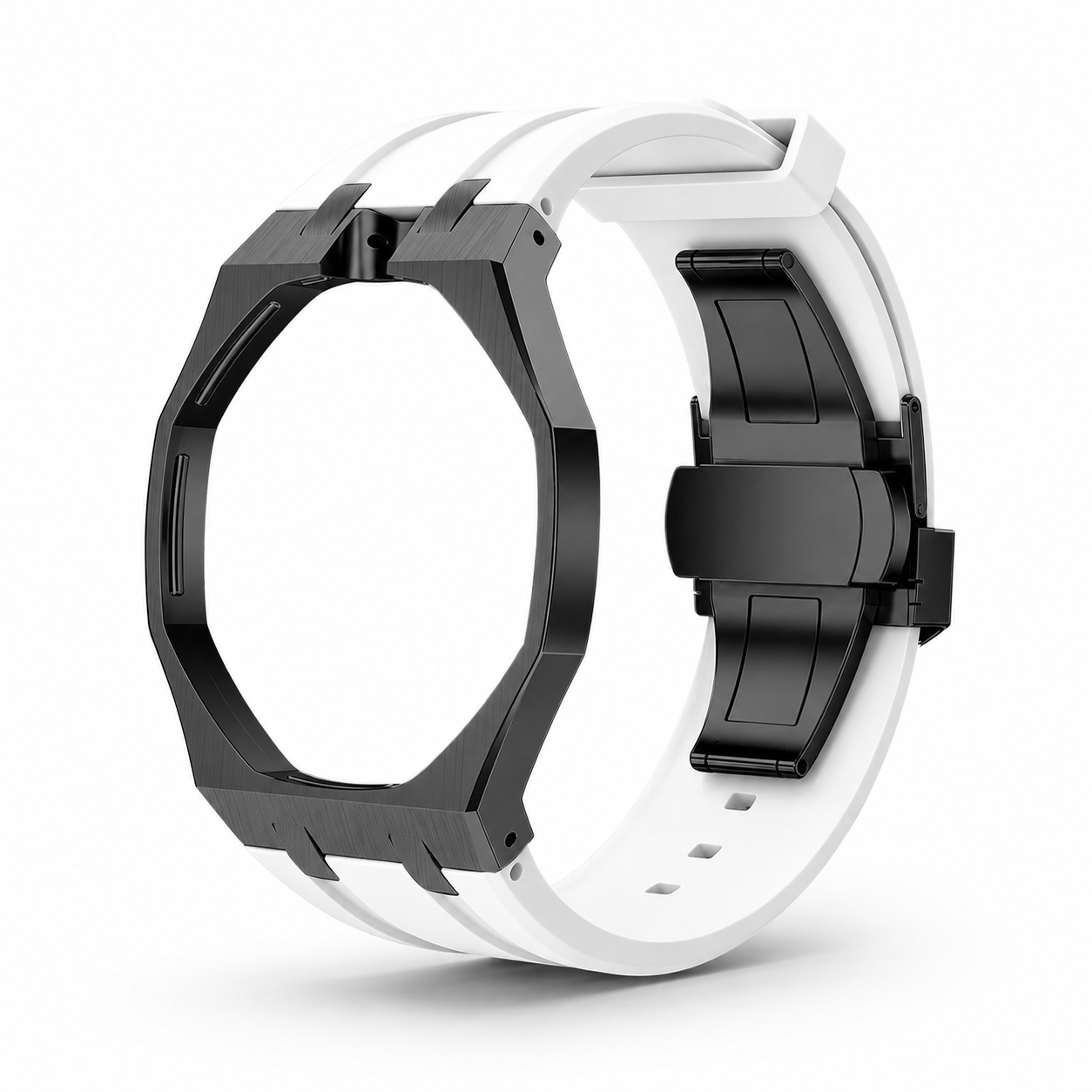 AP X Swatch Royal Pop Black Stainless Steel Case White Silicone Straps @12 o'clock
