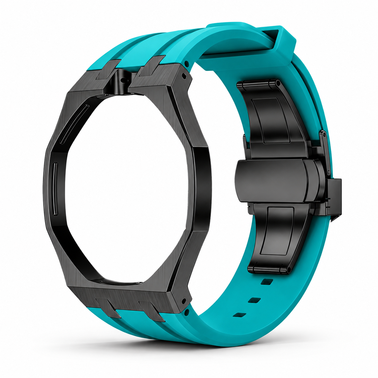 AP X Swatch Royal Pop Black Stainless Steel Case Sky Blue Silicone Straps @12 o'clock