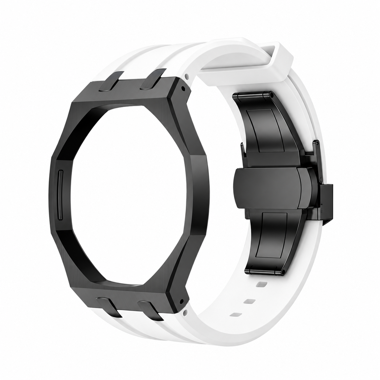 AP X Swatch Royal Pop Black Stainless Steel Case White Silicone Straps @3 o'clock