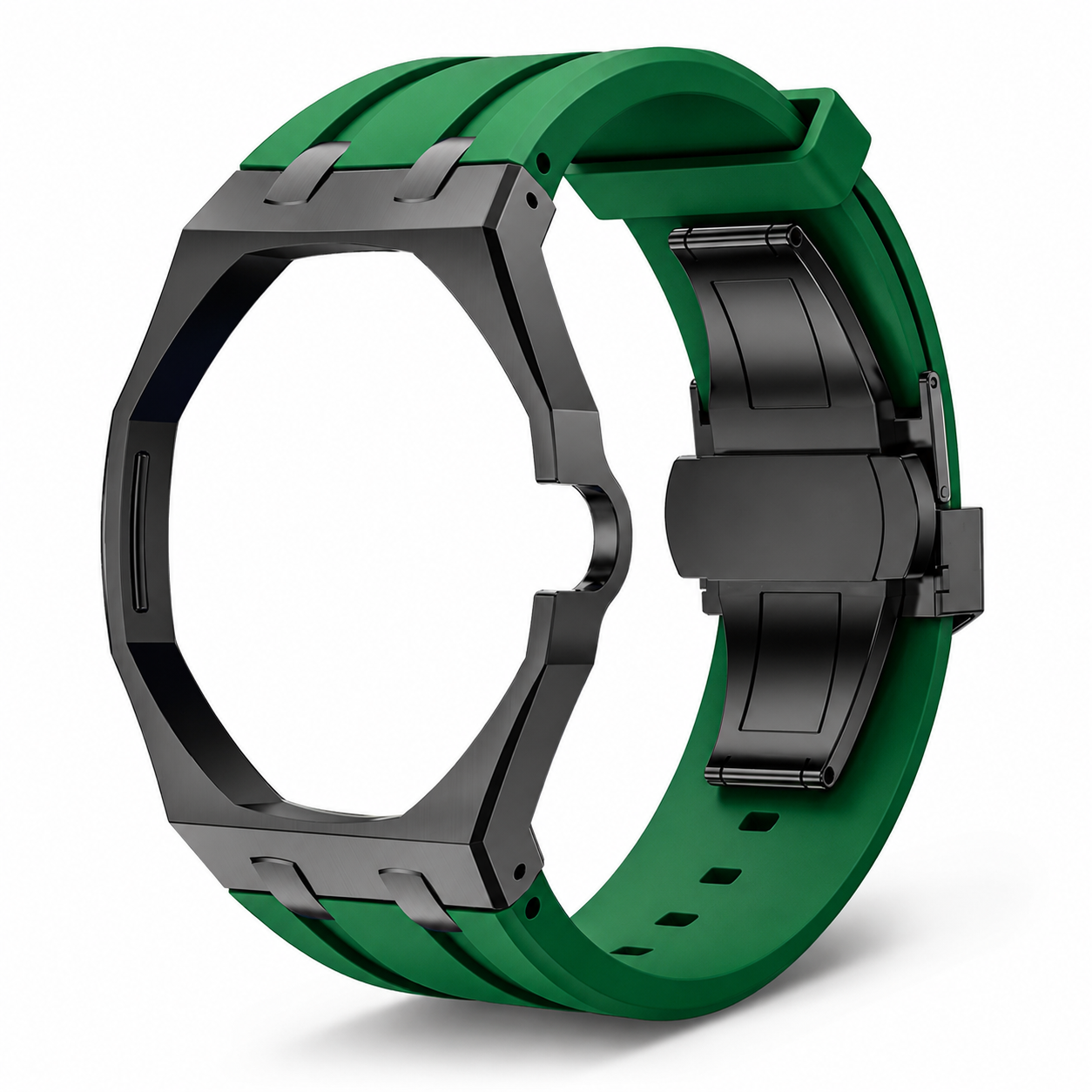 AP X Swatch Royal Pop Black Stainless Steel Case Green Silicone Straps @3 o'clock