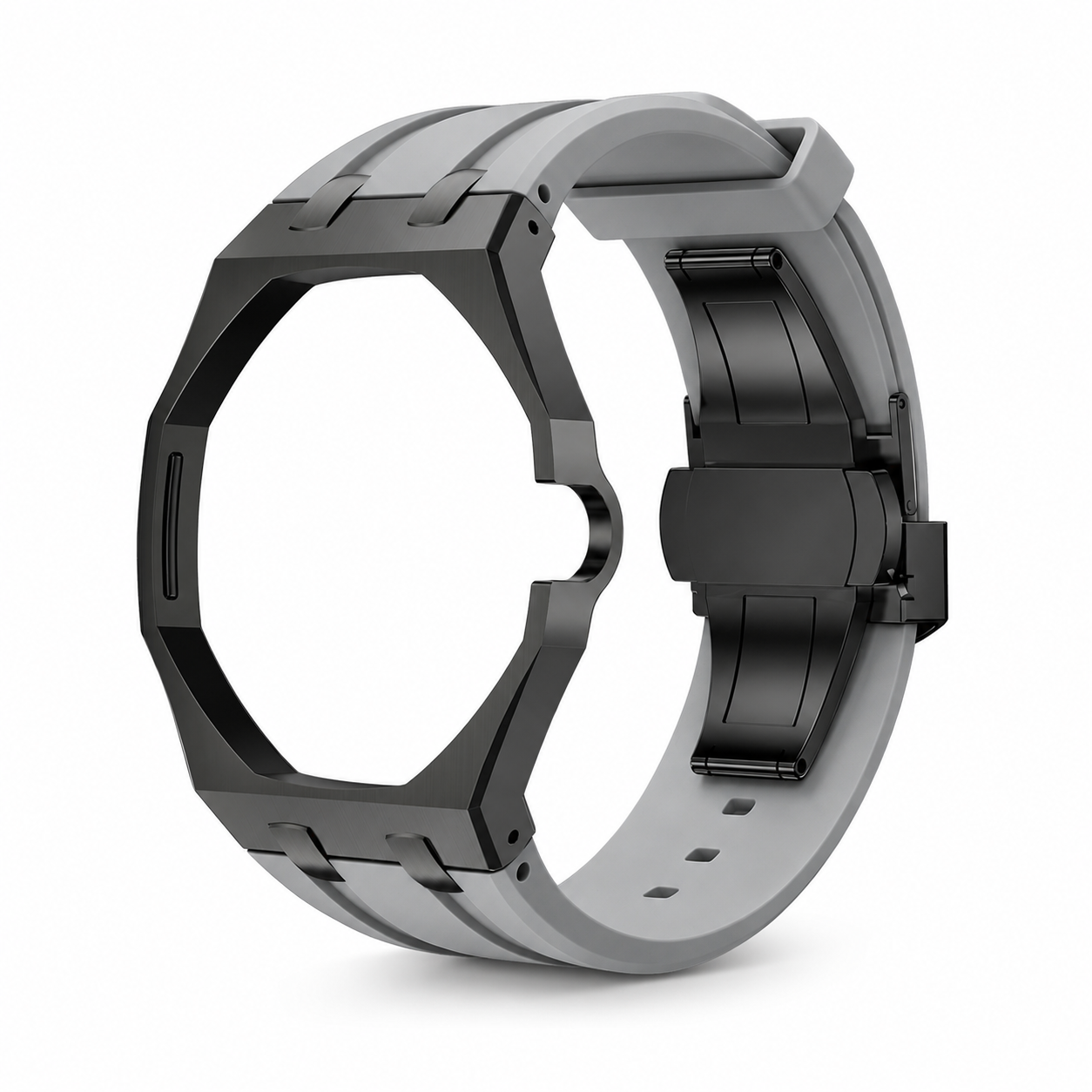 AP X Swatch Royal Pop Black Stainless Steel Case Gray Silicone Straps @3 o'clock