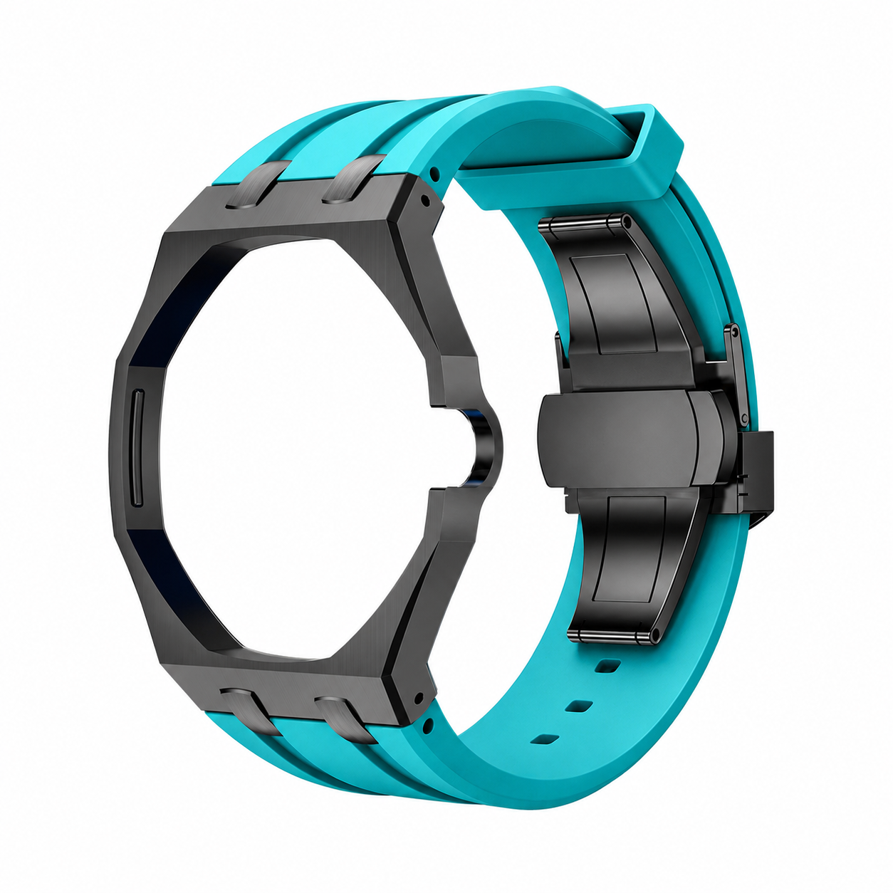AP X Swatch Royal Pop Black Stainless Steel Case Sky Blue Silicone Straps @3 o'clock