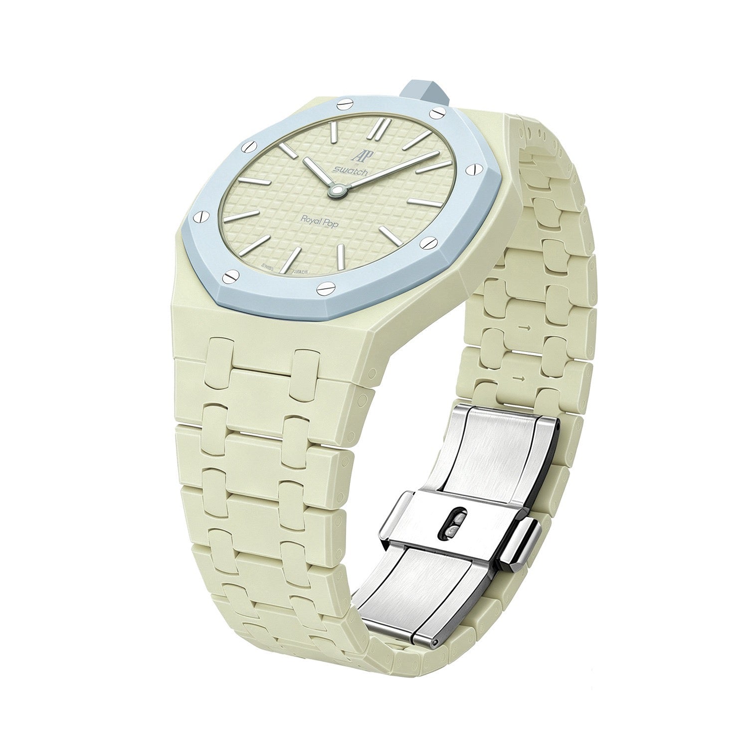 AP X Swatch Royal Pop Watch Yale Yellow Straps @ 12 o'clock