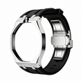 AP X Swatch Royal Pop Stainless Steel Case Black Silicone Straps @12 o'clock