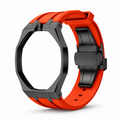 AP X Swatch Royal Pop Black Stainless Steel Case Orange Silicone Straps @12 o'clock
